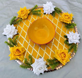 Wooden Haldi Ceremony Platter: Beautifully Handmade for Wedding Occasions, Return Gifts, Haldi Function, Haldi Ceremony, Haldi Tray